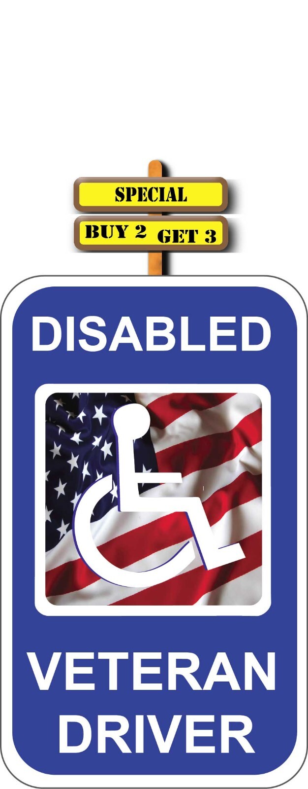 Handicap Wheelchair Disabled Veteran Driver Flag Sticker Buy 2 Get 3 P979
