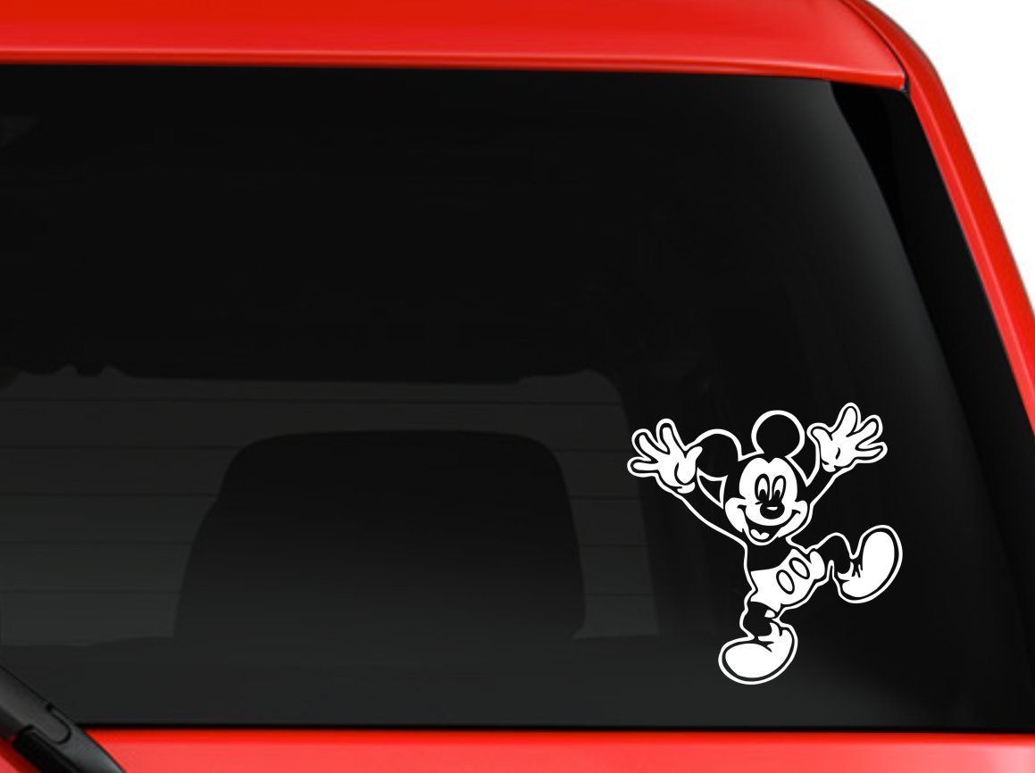 Mickey mouse Dance car truck laptop window decal sticker 6 inches white