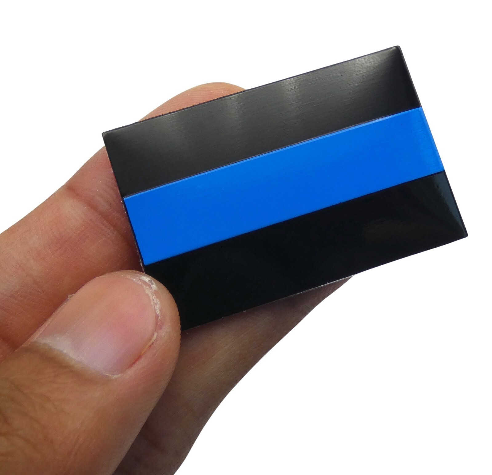 ALUMINUM Thin Blue Line License Plate Decal Support Police & Law Enforcement