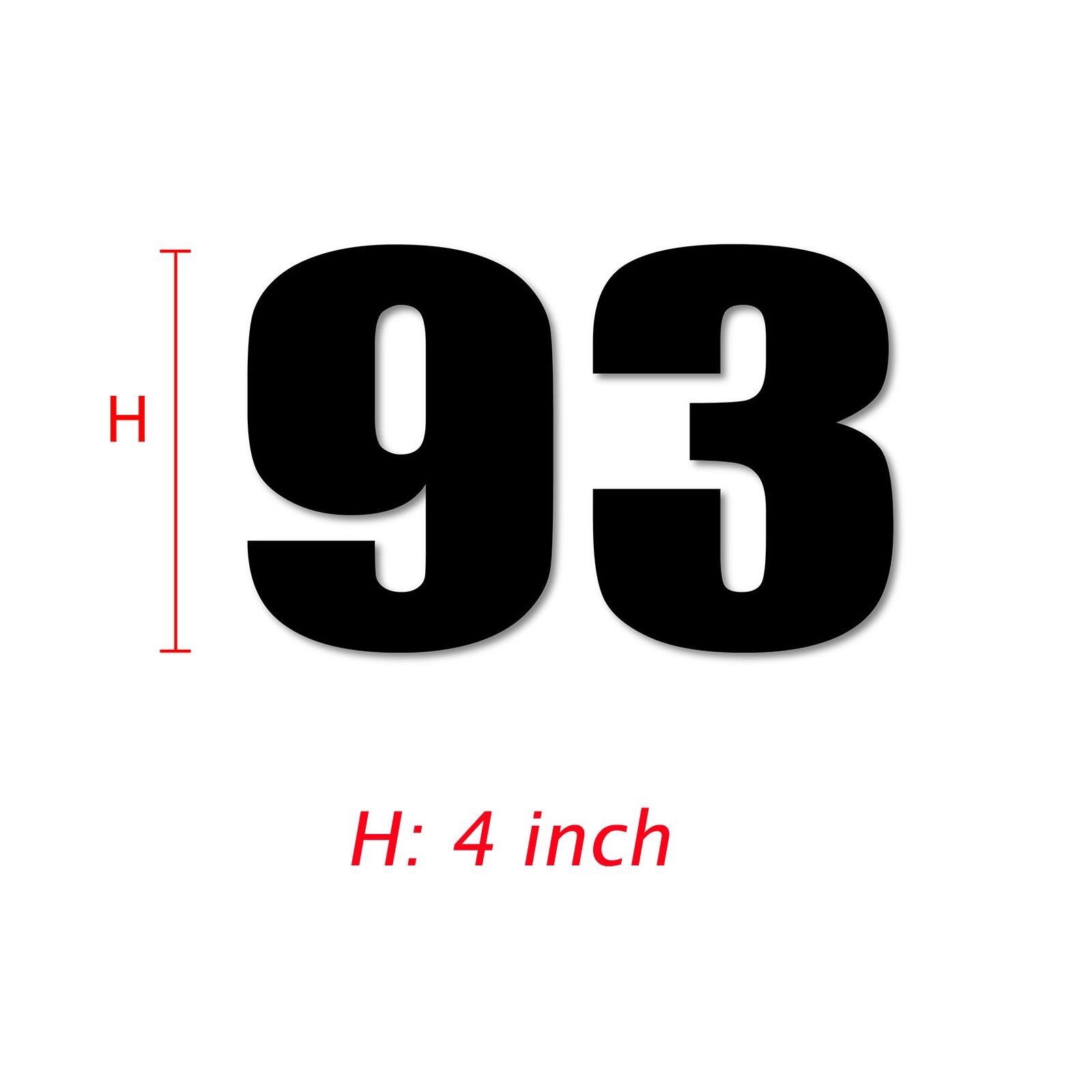 Custom Die Cut Number Sticker Black 8″ 10″ 12″ Glossy Matte Magnet x2 Multi-use