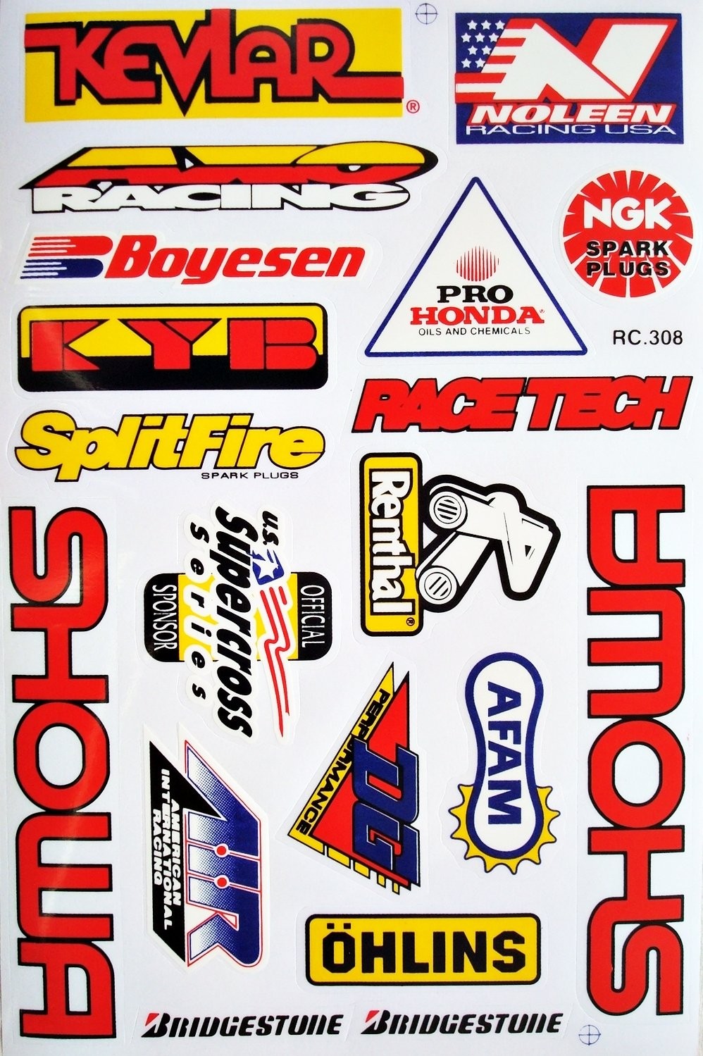 Dirt Bike Motorcycles Supercross Motocross ATV Lot 6 vinyl decals Multicolor