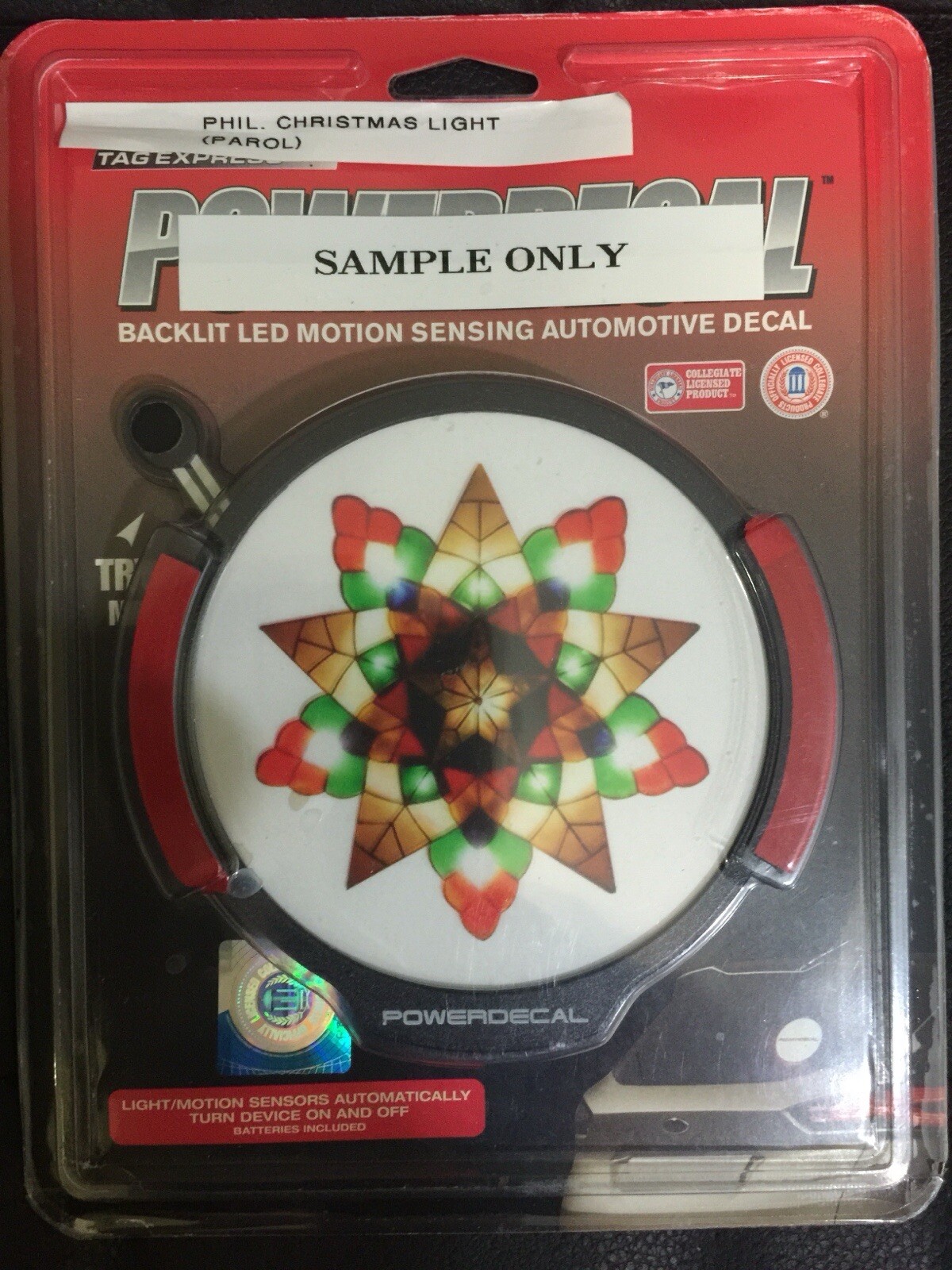 Philippine Christmas Light (Parol)Light Up Decal Backlit LED Motion Sensing