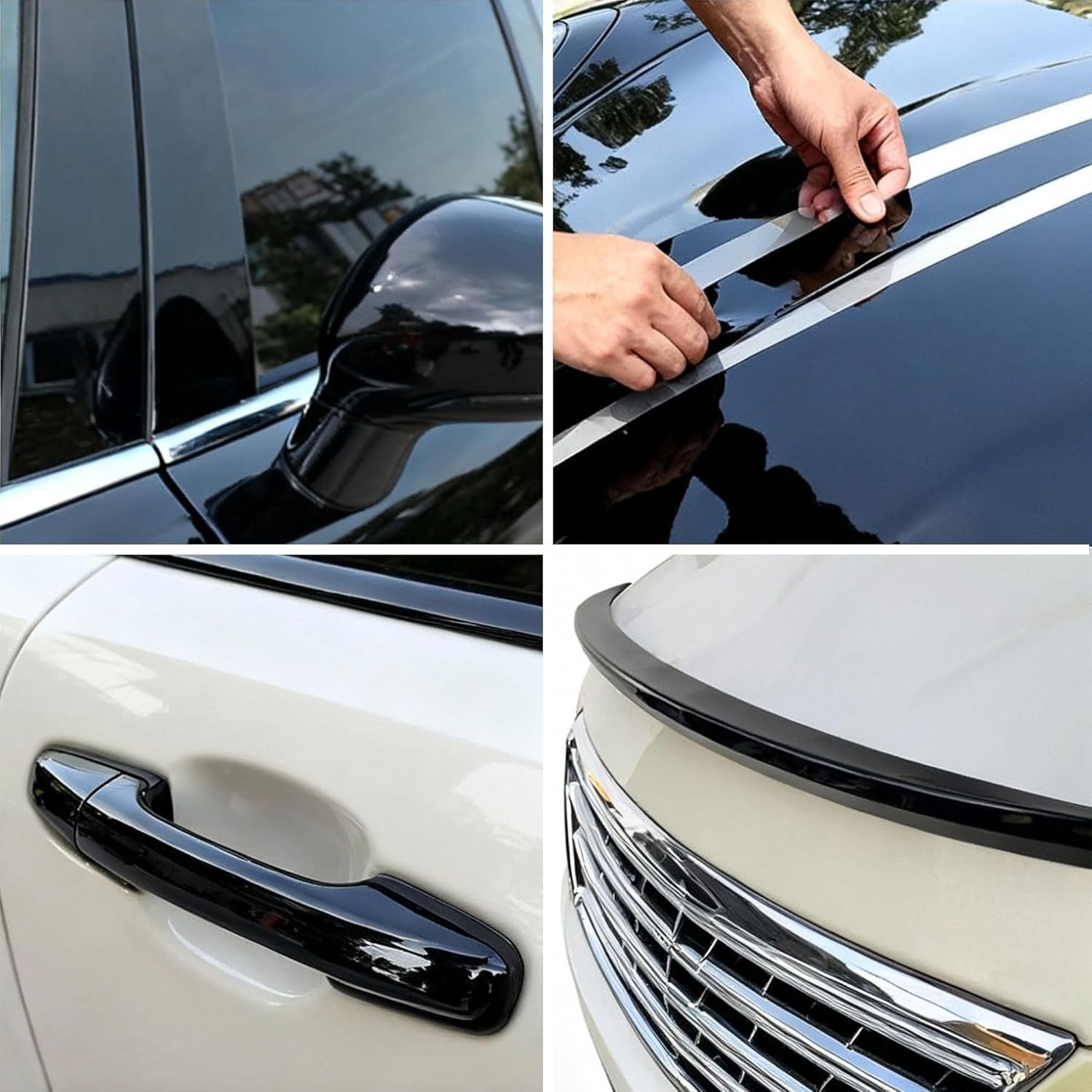 Gloss Black Vinyl Wrap for Chrome Delete 4in x 30′ Car Window Trim Blackout Tape