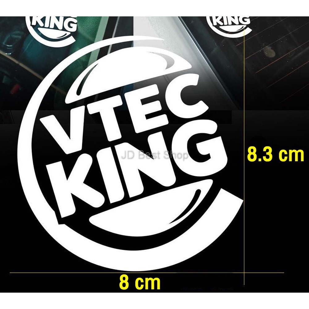 Sticker JDM Style Vtec King Dicut Vinyl Car For Honda Sports Reflective White 1p