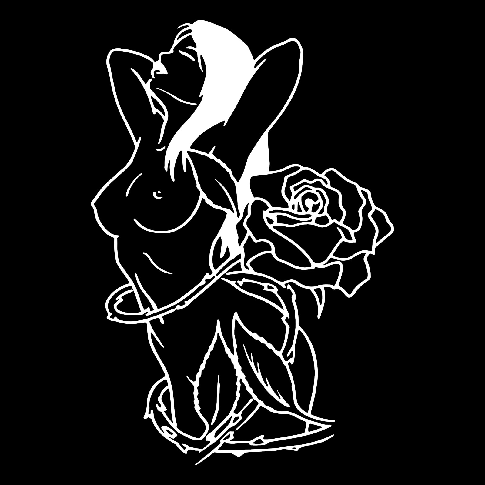 Sexy Beautiful Nude Flower Girl Sexy Lady Car Window Wall Vinyl Decal Sticker.