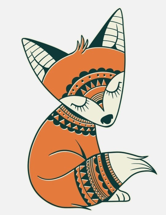 Fox Tribal Sticker (5 Inch) Waterproof Adhesive Peel & Stick Car Bumper