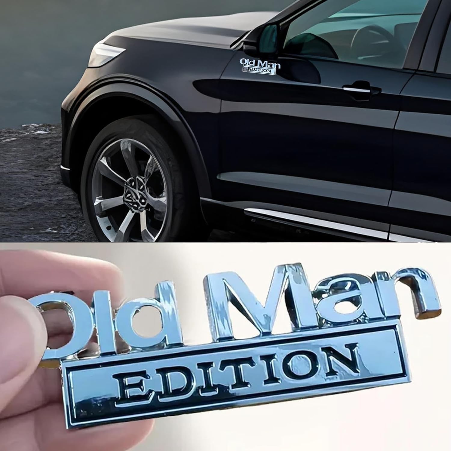 2x Old Man Edition 3D Metal Emblem Fender Rear Tailgate Bumper Badge Nameplate