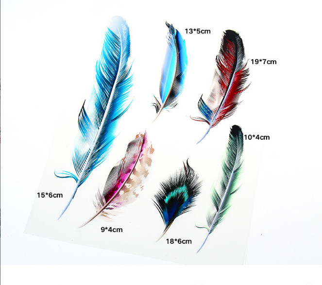 Full Sheet 3D Feather Decal Stickers Vinyl Auto Car Truck Window Bumper Scratch
