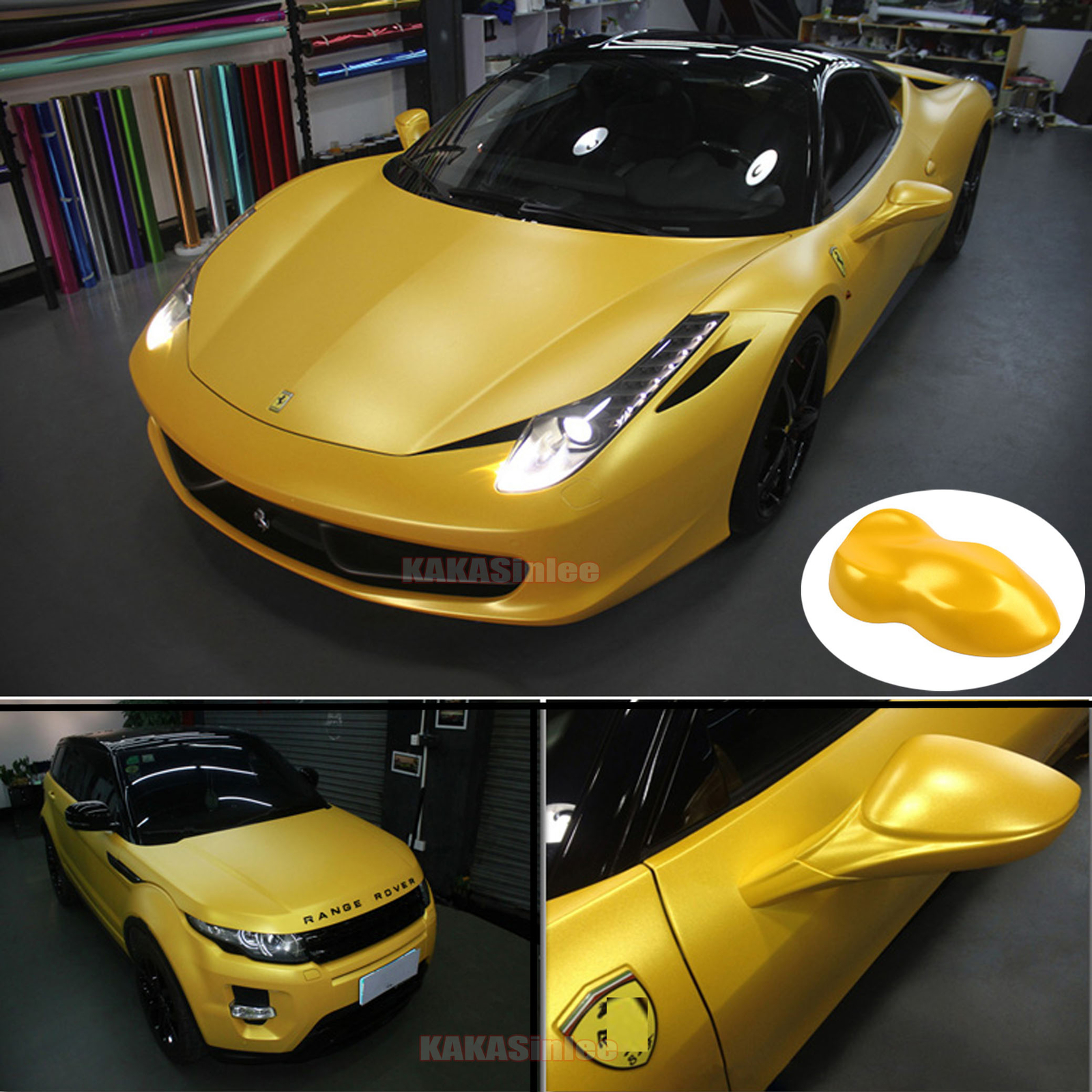Gold – Car Wrap Satin Mirror Chrome Pearl Glossy Chameleon Vinyl Trim Sticker US