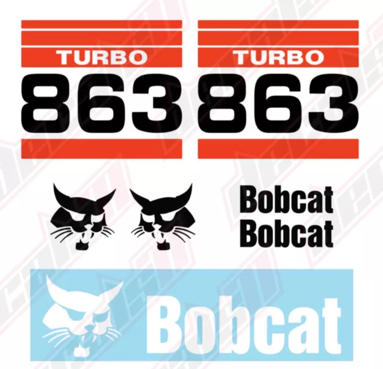 Bobcat 863 Turbo Skid Steer Set Vinyl Decal Sticker – Aftermarket