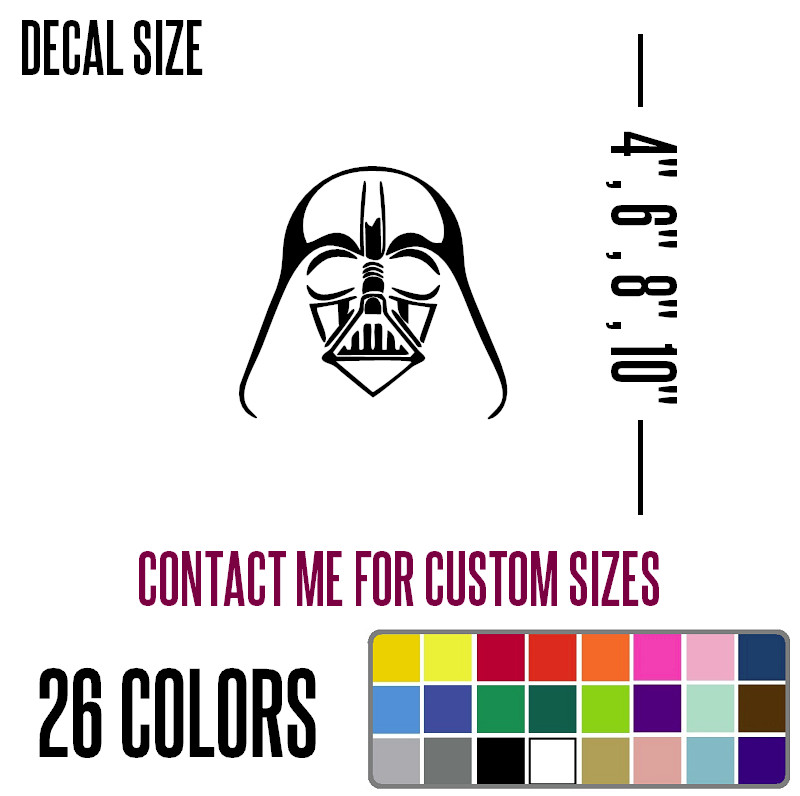 DARTH VADER STICKER STAR WARS SITH VINYL DECAL Car Truck Window {J158