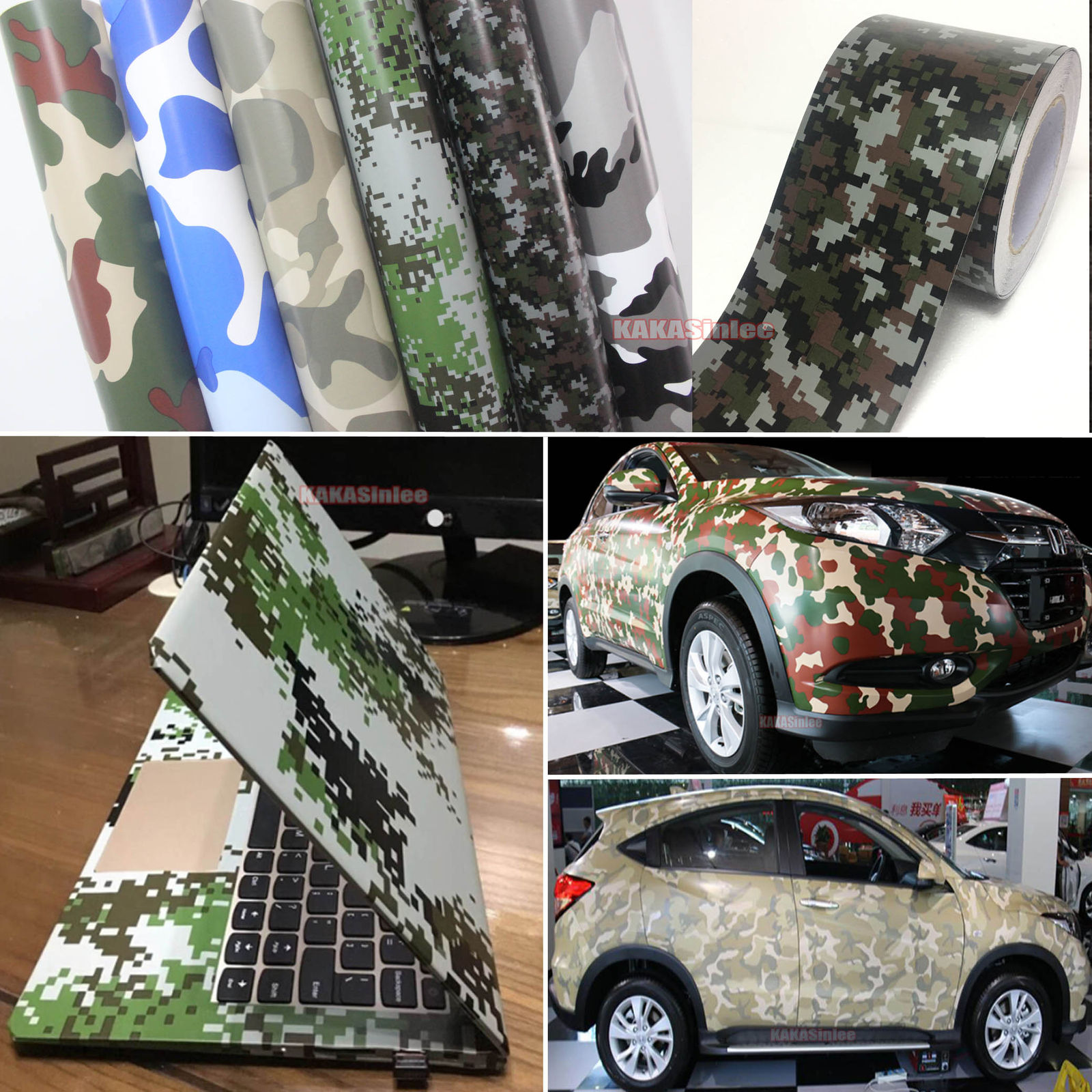 Flexible – Entire Car Wrap Digital Desert Camouflage Camo Vinyl Decal Sticker AX