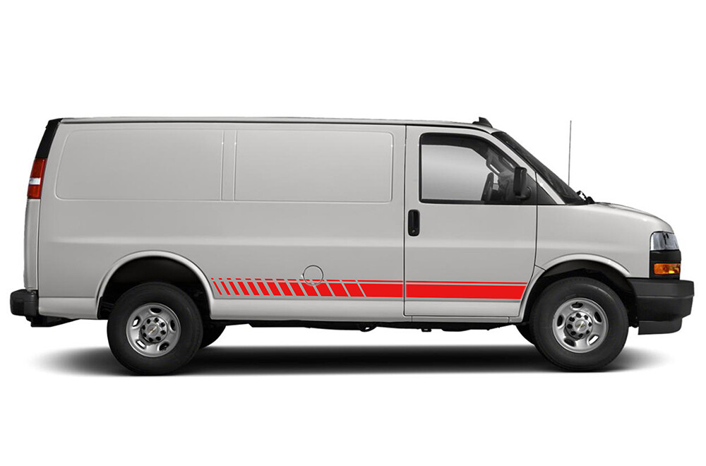 Sport stripes graphics decals stickers vinyl kit for Chevrolet Express Van Chevy