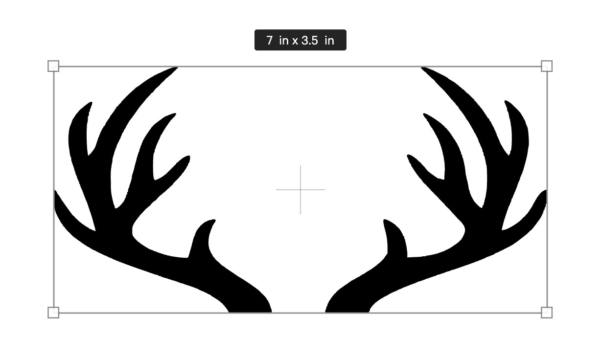 *Deer Antlers, Hunter, Country 7” x 3.5″ White Decal Sticker