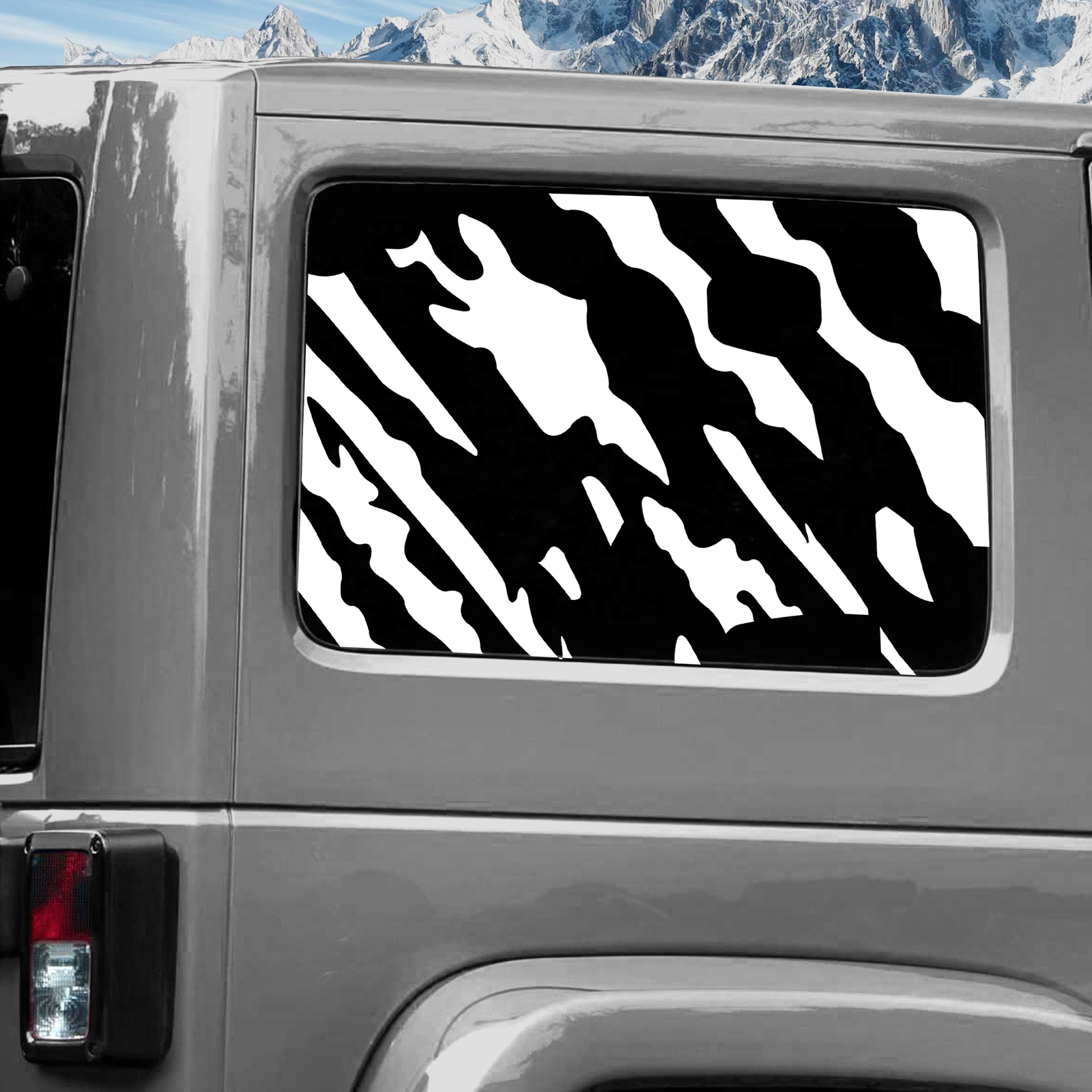 Rear Window Wrap Graphic Decal for Jeep Wrangler 2011-2020 SPLASH WHITE