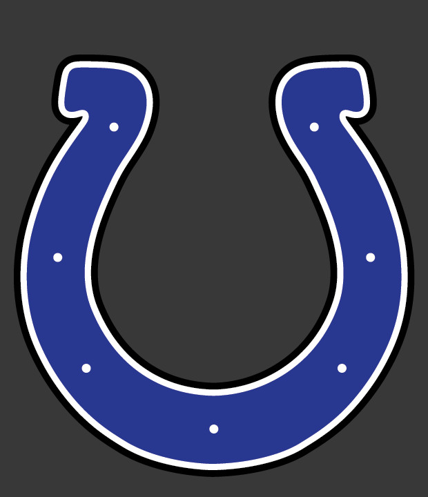 Colts Horseshoe Iron-On Decal Heat Transfer Decal White Blue Black Iron On