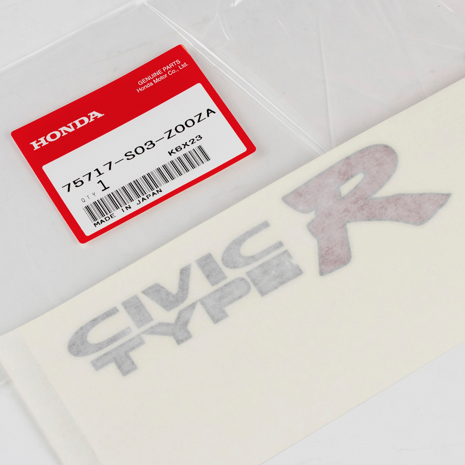 Genuine OEM Honda Civic Type-R EK9 Rear Side Decal Dark Outline 75717-S03-Z00ZA