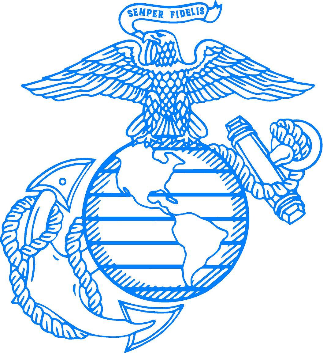Marine Corp Emblem USMC Marines Logo Vinyl Decal Multiple Colors and Sizes