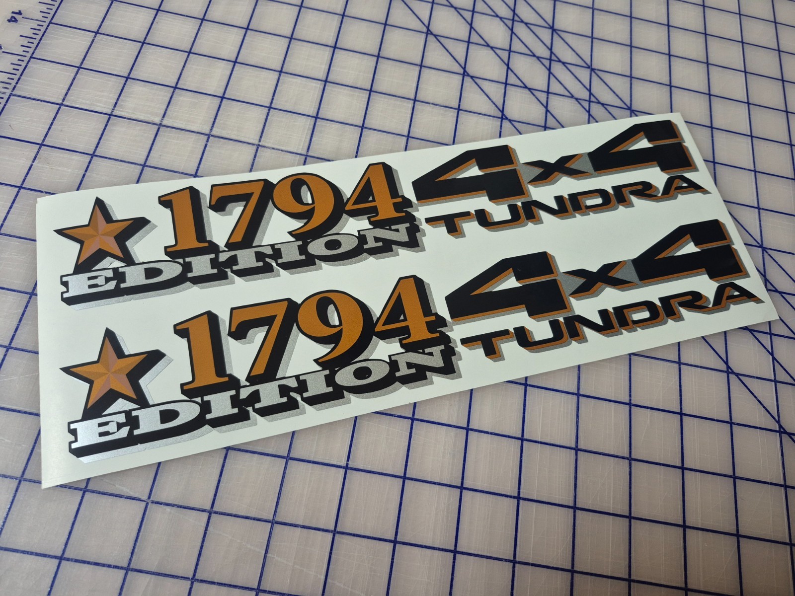 CUSTOM 1794 Edition 4X4 Tundra Decals-(pair) TOP QUALITY