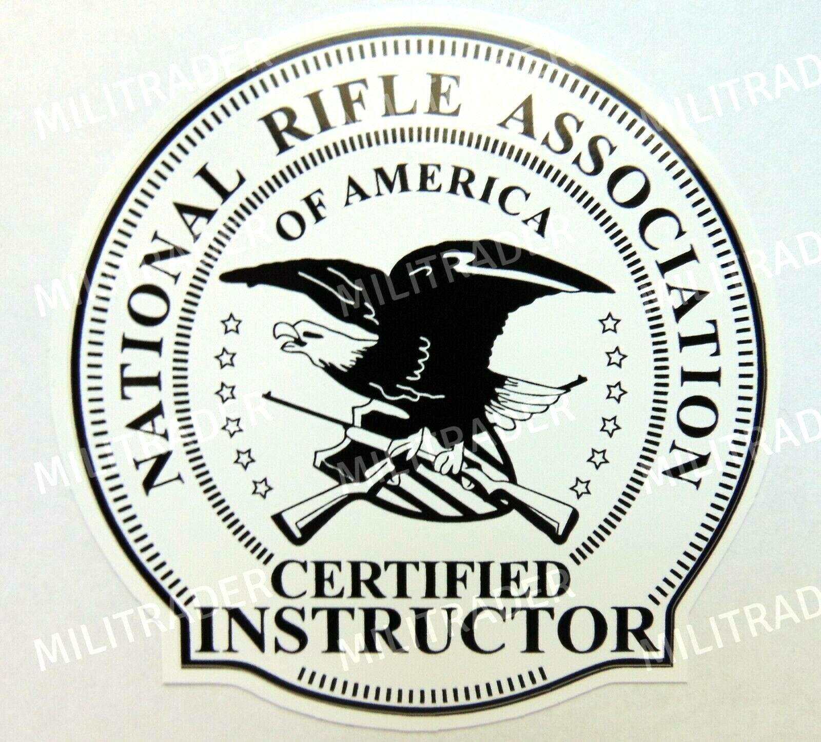 National Rifle Association NRA Certified Instructor Decal (Black and White)