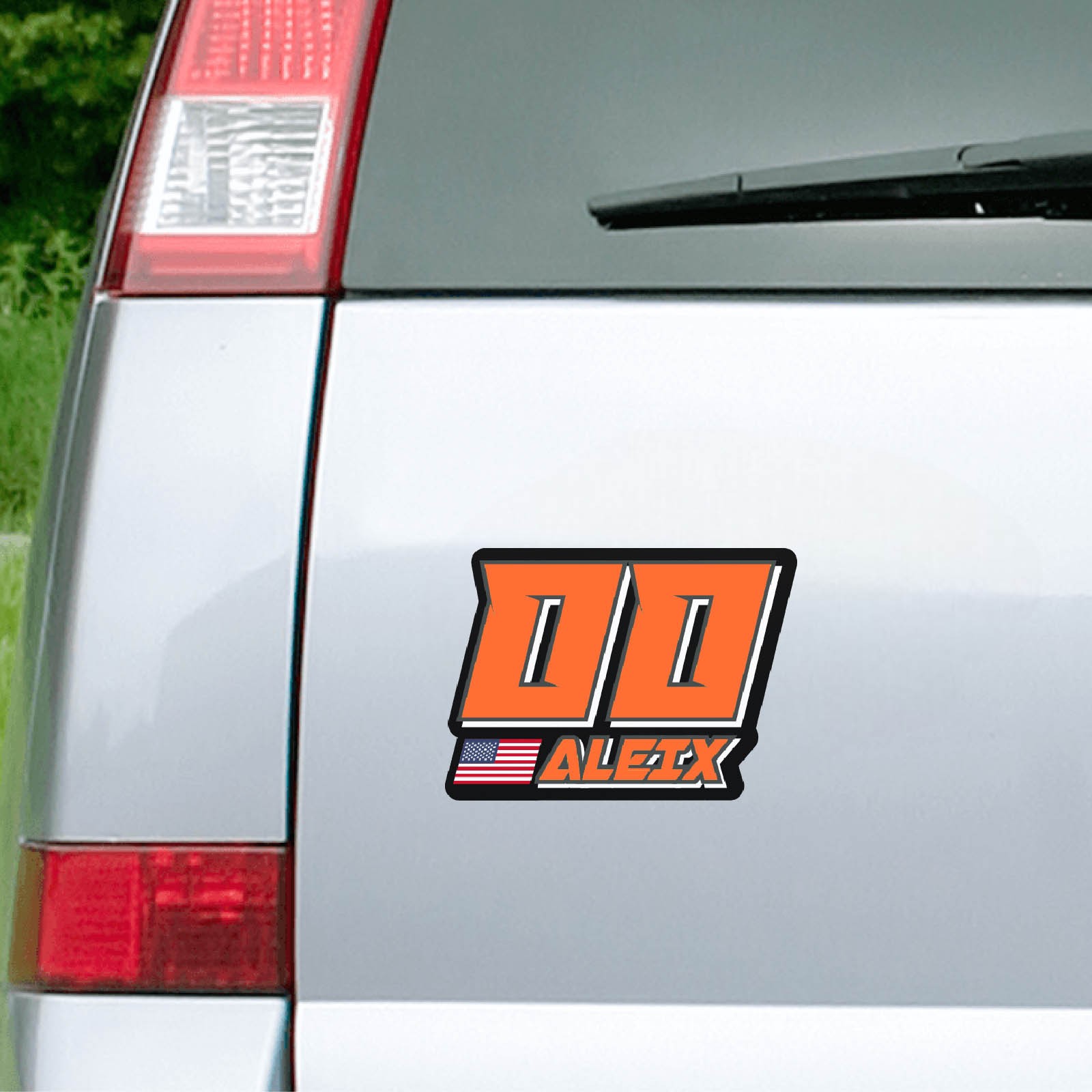 Number Name Flag Stickers 16 inch Height x1 for Cars Track Day Driving Event