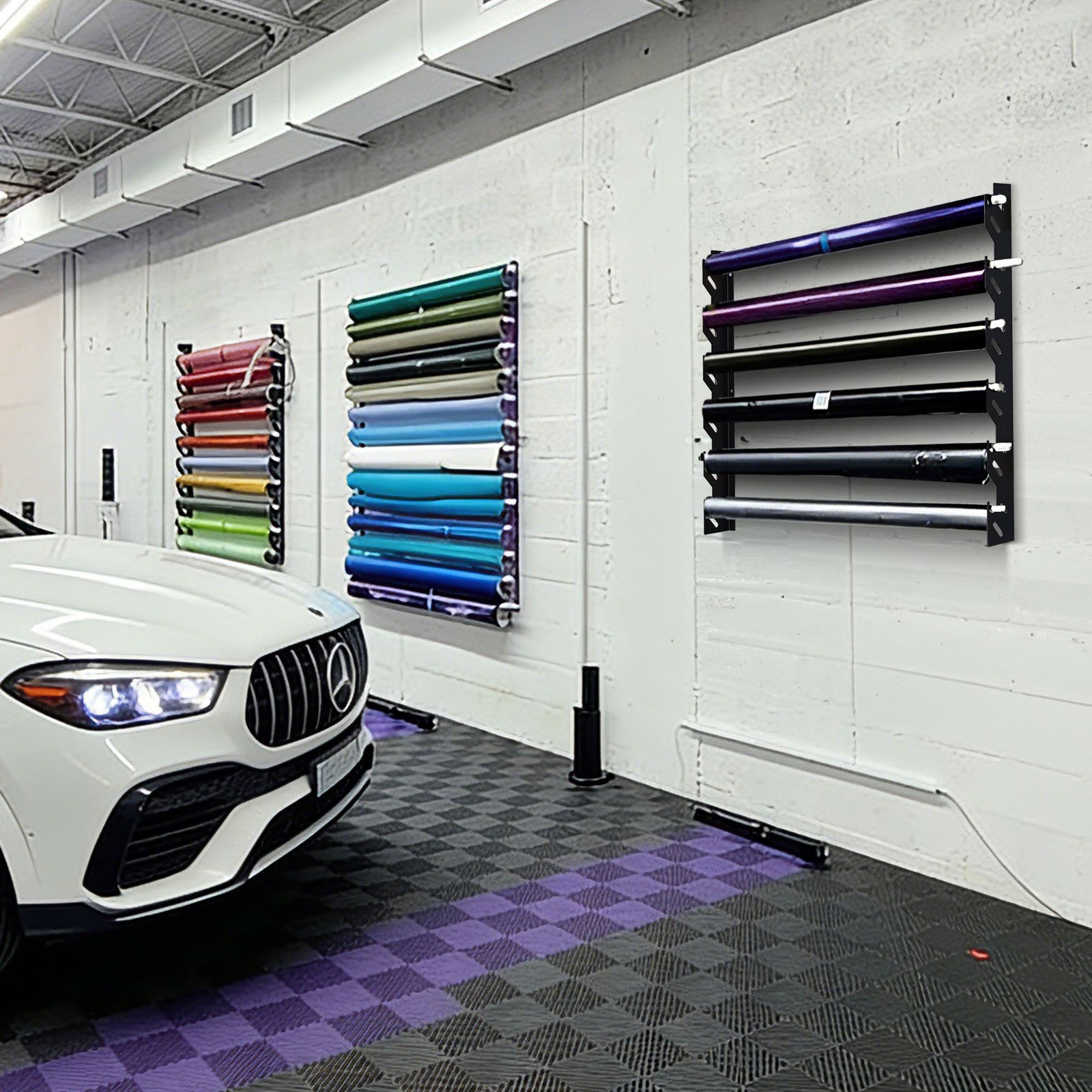 Yescom Vinyl Rolls Holder Storage Rack Wall Mount for Car Wrap Paper Wallpaper