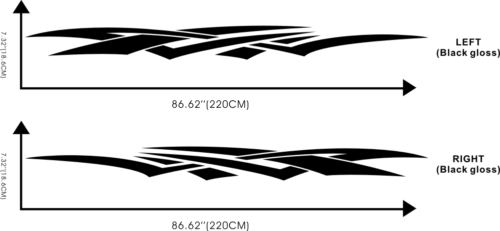 Car Decals Sport Cross Stripes 86” for Cayenne Macan Vinyl Door stickers ZC1412