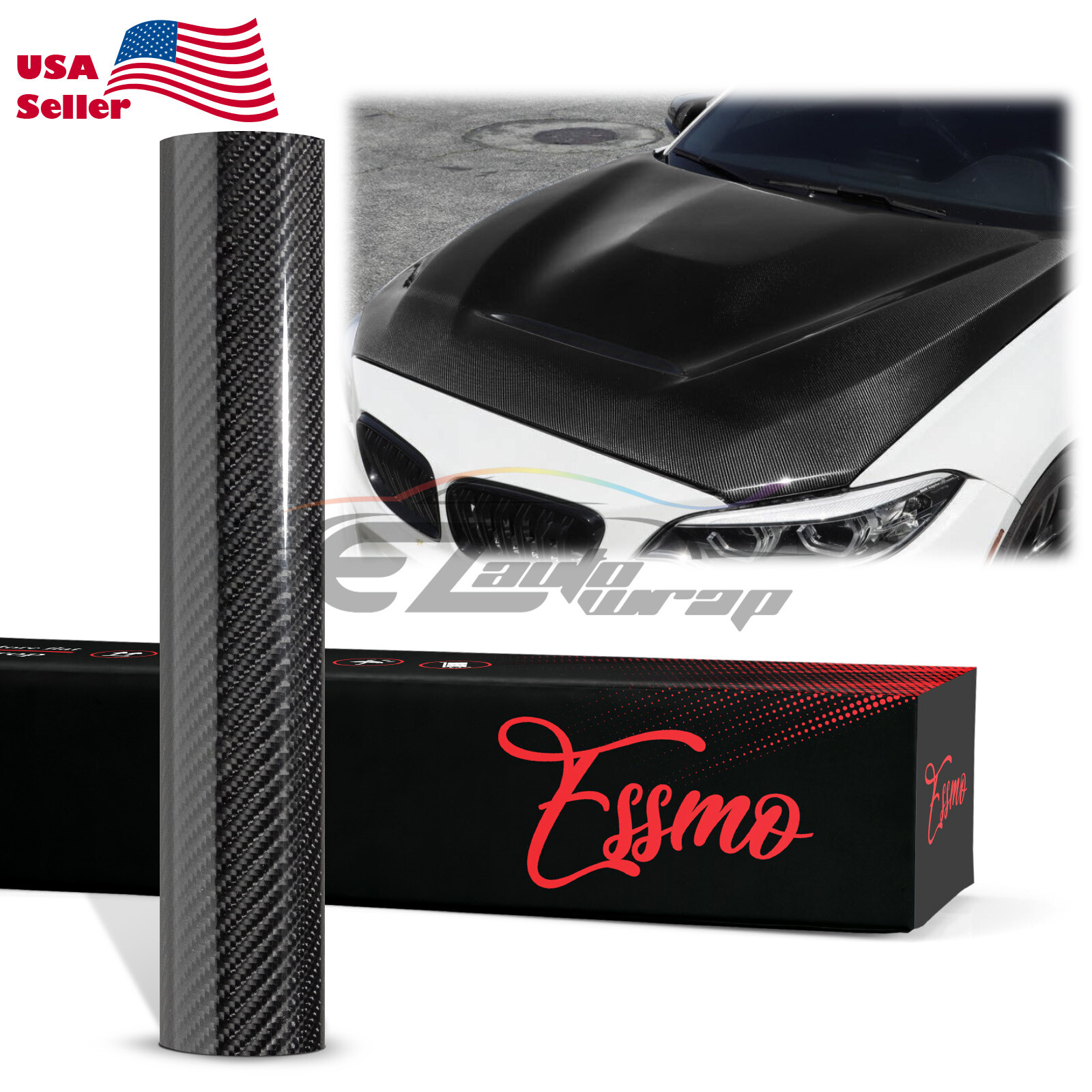 7D Carbon Fiber Low Tack High Gloss Car Vinyl Vehicle Wrap Sticker Decal Sheet