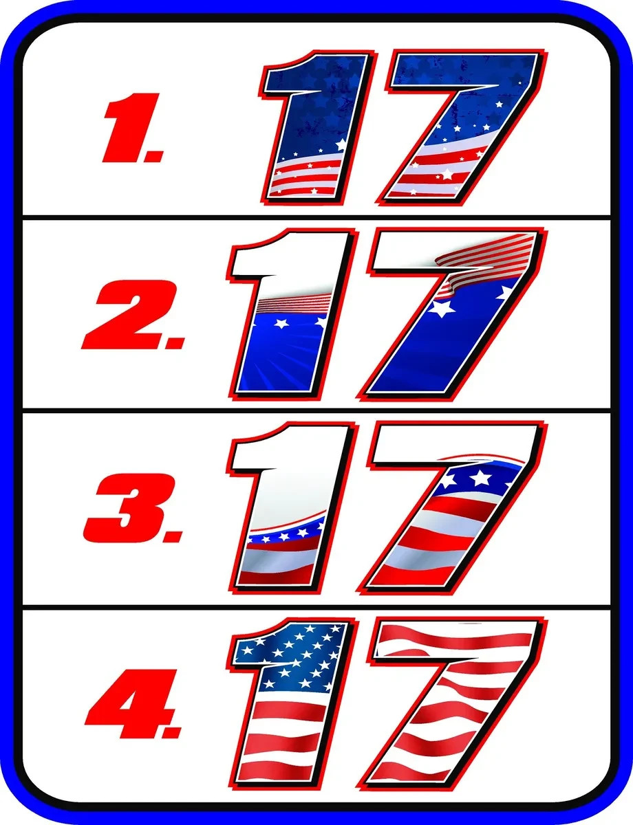 Race Car numbers Race Package 17, IMCA, Late Model, Street Stock Graphics Decals