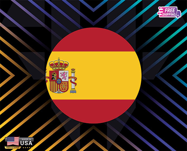 ESPANA SPAIN CIRCUFLAG STICKER DECAL LMNATED VINYL LAPTOP FREE GIFT CUST SZ DM M