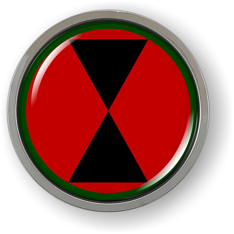 Emblem Car Sticker Chrome ROUND Bezel – 7th Infantry Division