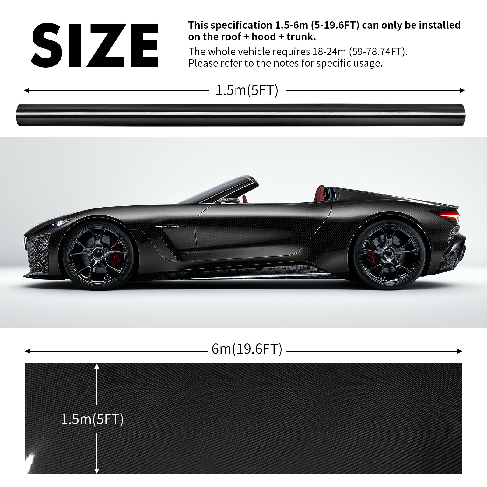 For Nissan CARBON FIBER Paint Protect Vinyl Wrap Film Sticker Decal Sheet Roll