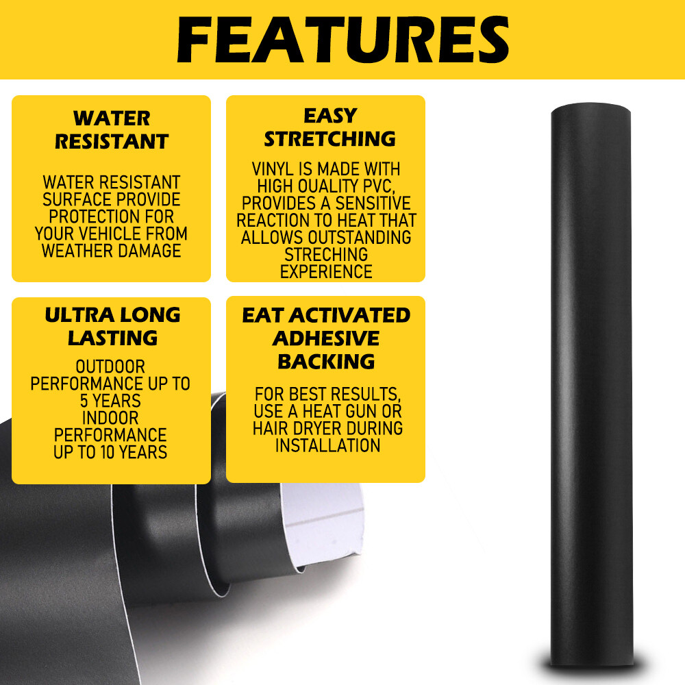 3M 2080 Matte Black Vinyl Vehicle Wrap Car Decal Sheet Roll Film | G12