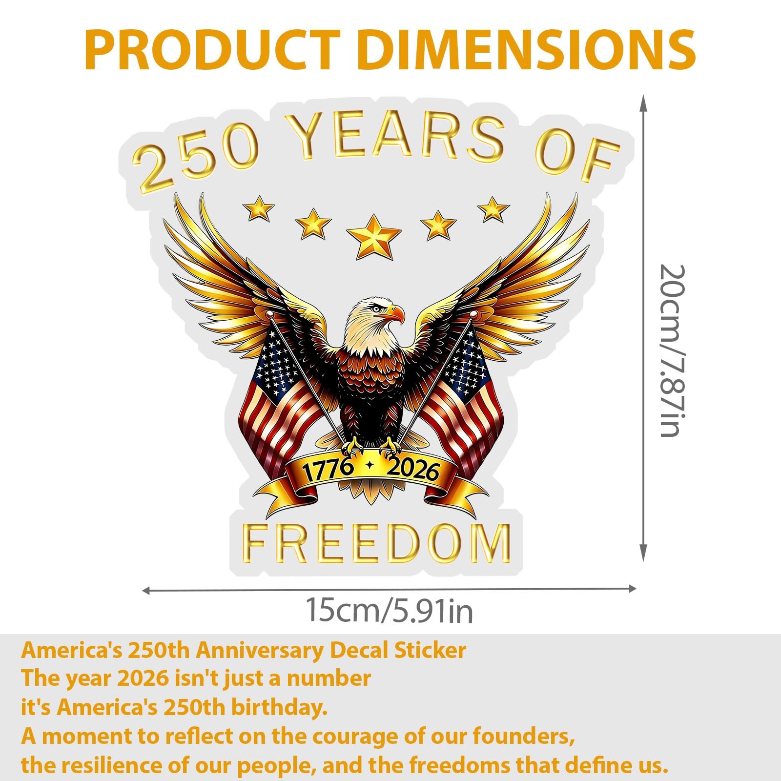 250th Anniversary of America Merchandise Car Window standard, Multicolor