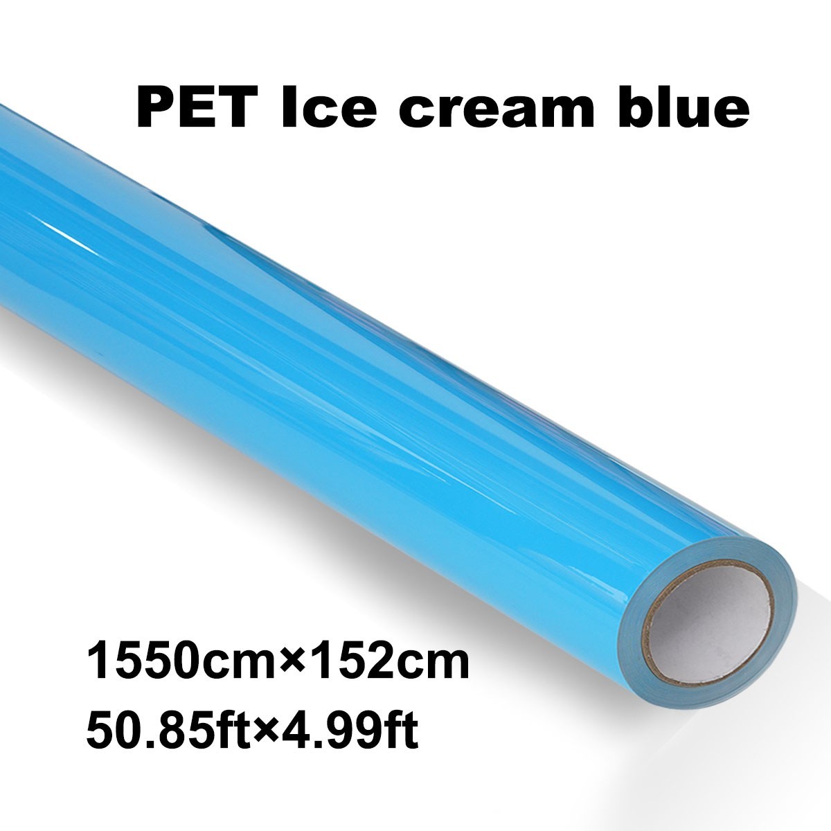 5FTx50FT PET Crystal Ice Cream Blue Vinyl Wrap Self-Adhesive Air Release