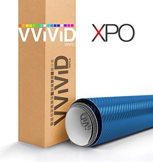 XPO Electric Blue 3D Carbon Fiber Vinyl Wrap 1ft x 5ft