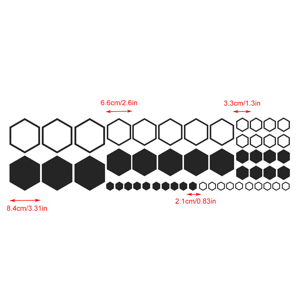 2 Set Honeycomb Car Decals Vinyl Graphics Hexagonal Sticker DIY Car Body Sticker