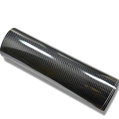 5D Premium HIGH GLOSS Black Carbon Fiber Vinyl Wrap Bubble Free Air Release