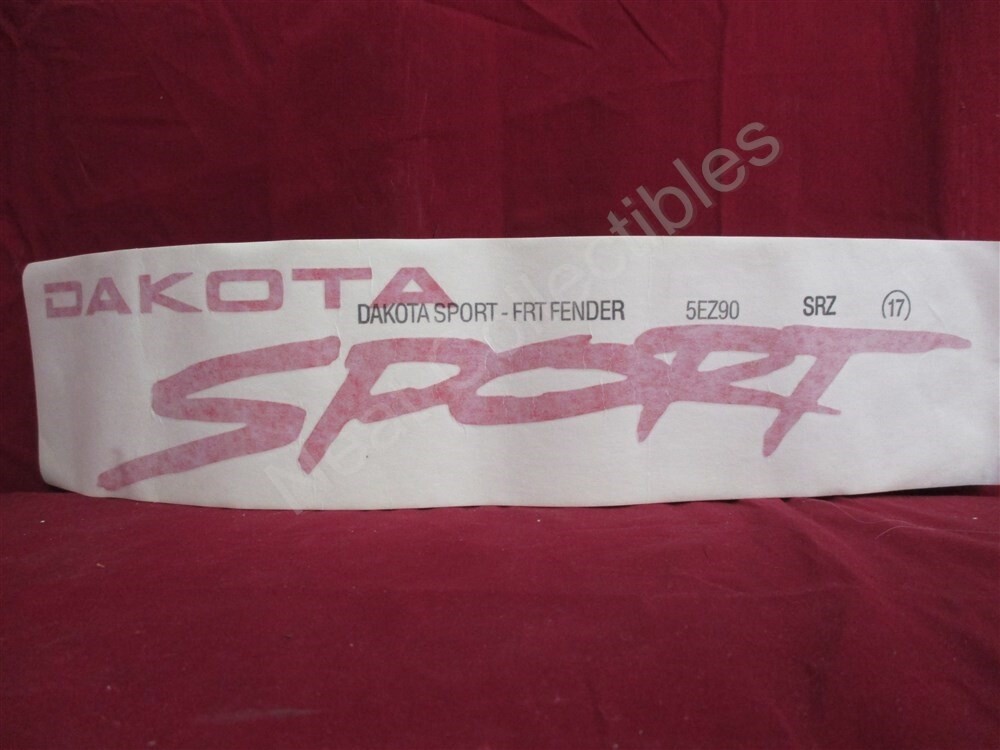 NOS OEM Dodge Dakota Sport Front Fender Decal 1994 – 96, Red, Left OR Right