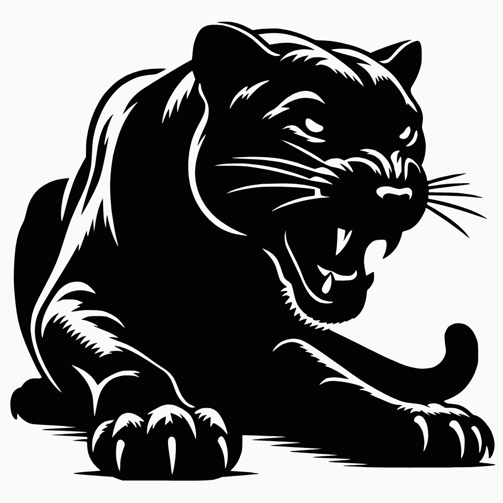 Snarling Black Panther Big Cat Vinyl Sticker Decal