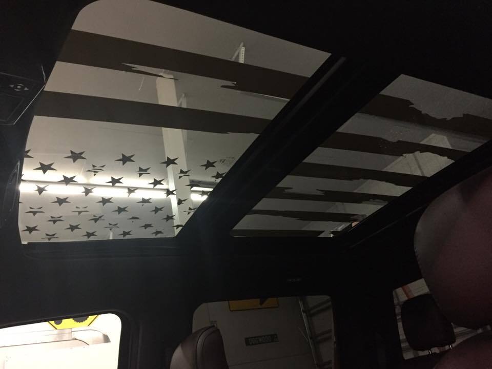 FORD F-150 DISTRESSED AMERICAN FLAG FOR ROOF GLASS PANEL F250 F350 F450 SUNROOF