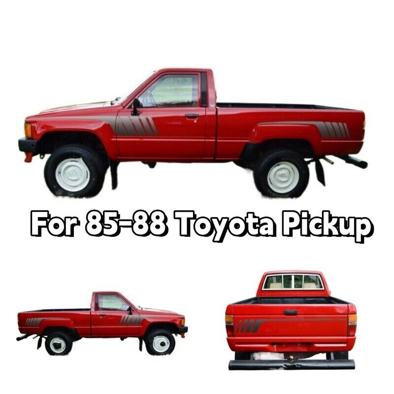 For 85-88 Toyota Pickup Truck Vinyl Decal Hood Side Racing Stripe Sticker Kit