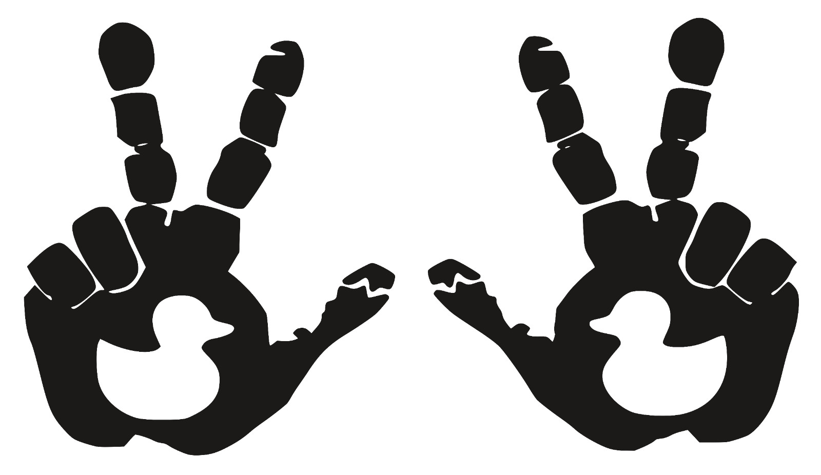 Set of Duck Hand Wave Peace Wave Decals for Jeep Side Mirrors- Left & Right