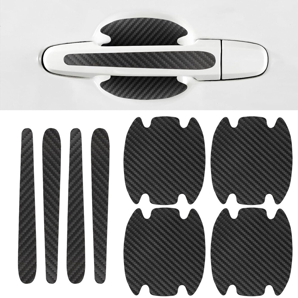 8pcs Car Door Handle Bowl Anti Scratch Sticker Protector Black Accessories