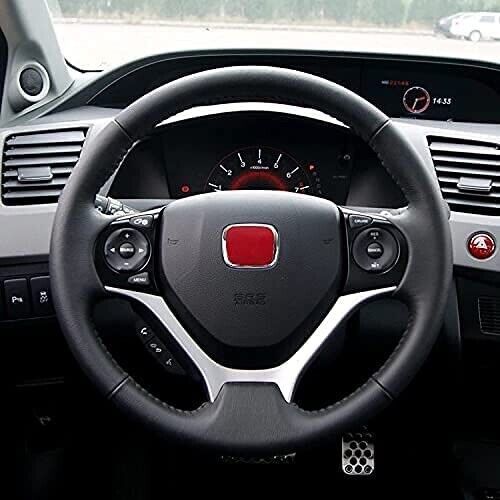 3PCS Front+Rear+Steering Emblem Red H Badge Fit For Honda Civic 4Door 2006-2015