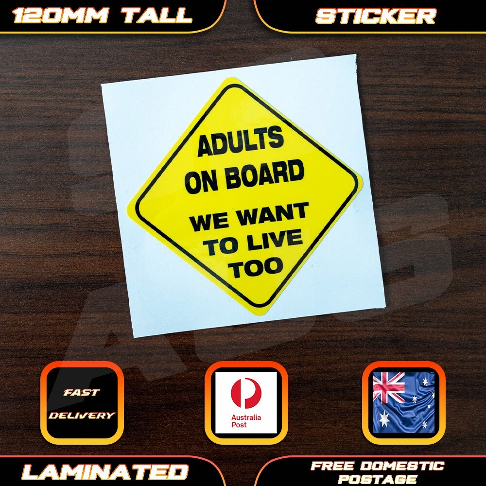 Adults on Board Parody Style Sticker Decal Bumper Car Funny Laptop Window