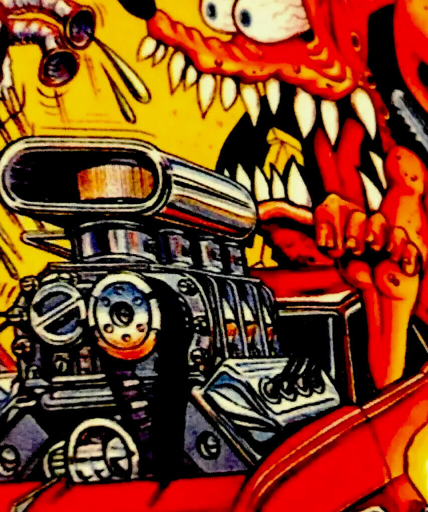 RAT FINK STICKER “HEARTBEAT HORSEPOWER” 3“ X 3 1/2” VERY COOL & GLOSSY!!!