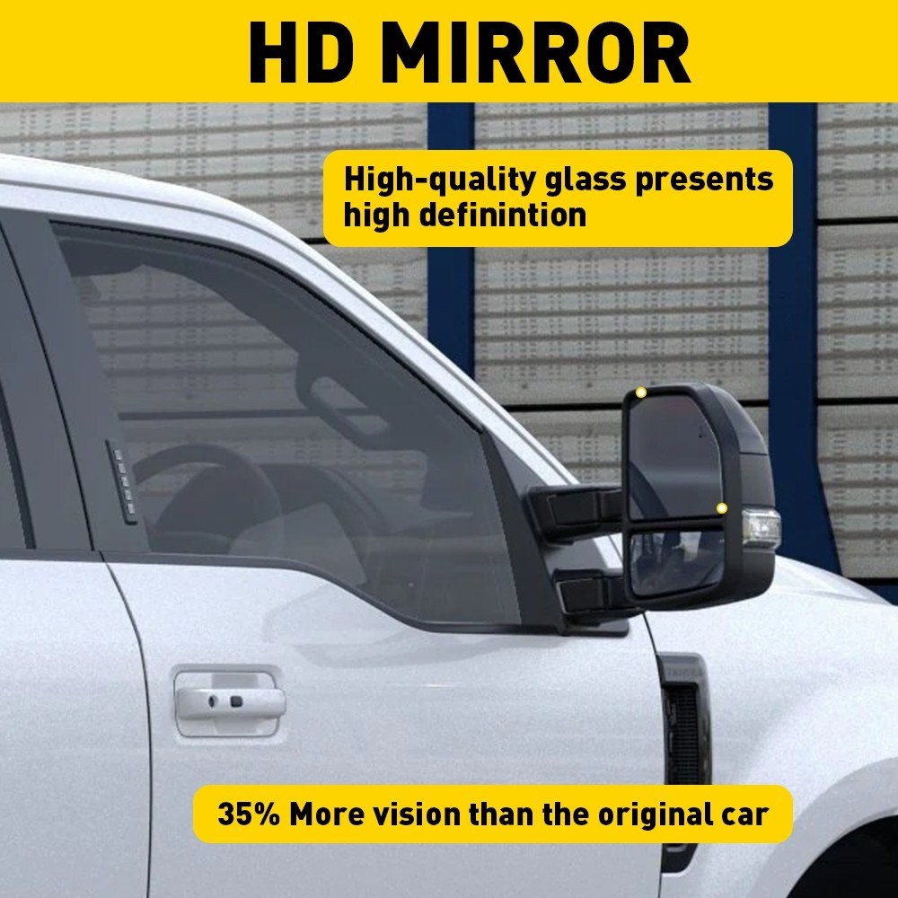 2/4X Tow Mirror Glass Upper Heated Driver Passenger Side For Ford F150 F250 F350