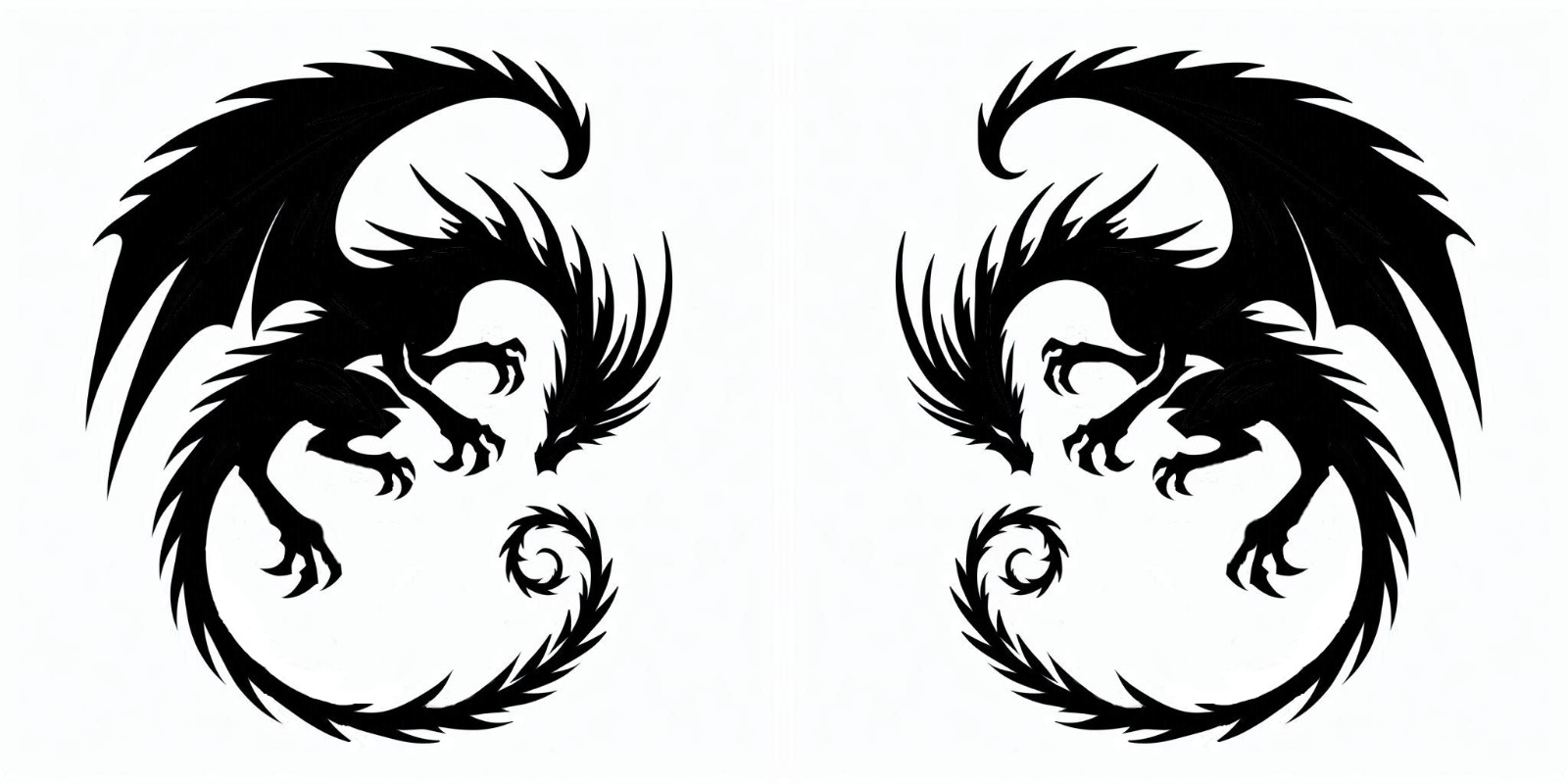 Tribal Spike Dragon Fantasy Die Cut Vinyl Sticker Decal Left Right or Pair