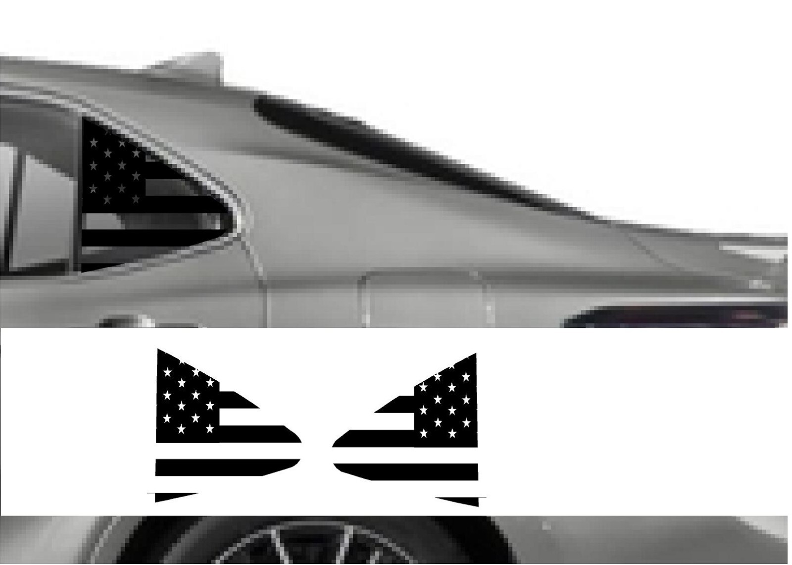 (2) American Flag Decal Rear windows fits Toyota Camry 2018-2022
